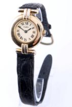 Cartier Vermeil 925 Silber Damen Armbanduhr,