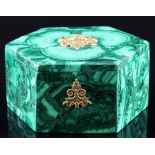 Malachite lidded box with double-headed eagle,