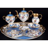 Sevres Blumenbukett Tee- Kaffeeservice / Dejeuner, french dejeuner for 2 pers.,