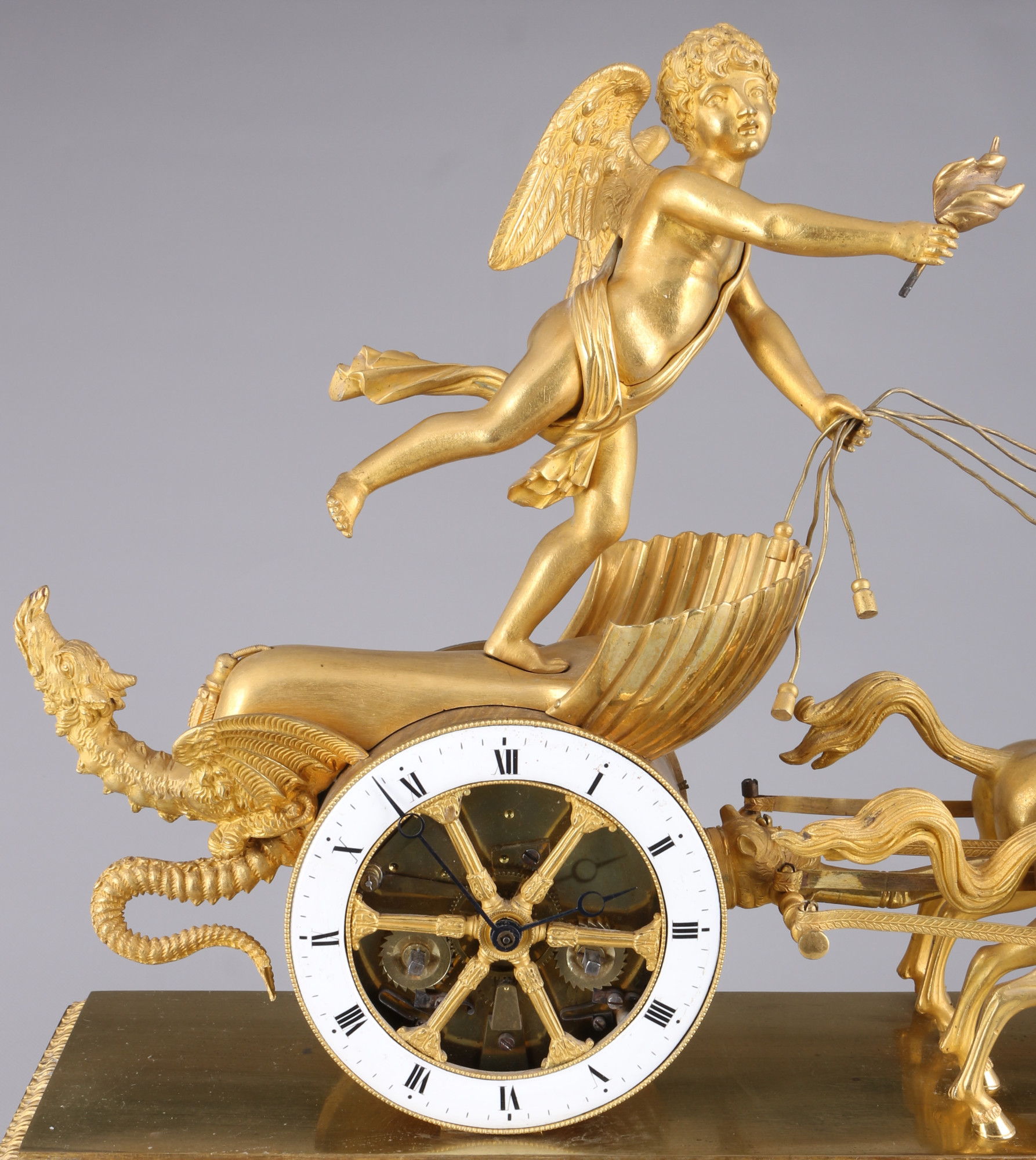Empire mantel clock Au char de l'Amour, France 19th century, - Image 2 of 9