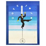 Advertising Poster Circus Unicycle Juggling Performance Minimalist