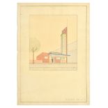 London Underground Poster East Acton Station Architecture GWR Brian Lewis Art Deco