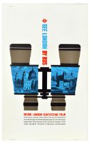 London Underground Poster By Bus LT Sightseeing Tour Binoculars