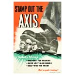 War Poster Stamp Out The Axis USA Home Front Safety Shoes WWII