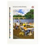 London Underground Poster Serpentine Hyde Park Lazing On A Sunny Afternoon Norman Hepple