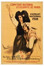 War Poster Emprunt National 1918 WWI CNEP Comptoir National dEscompte De Paris War Loan Bonds