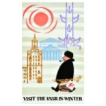 Travel Poster Visit The USSR In Winter Intourist Soviet Union