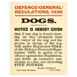 Propaganda Poster Stray Dogs Defence Regulations Stockport Frank Knowles
