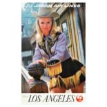 Travel Poster Los Angeles Japan Air Lines Cowgirl JAL