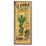 Advertising Poster Le Diable Devil Spiritism Occult Cabala Satanism