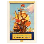 Propaganda Poster Mudiad Cynilo National Savings Frank Mason Ship