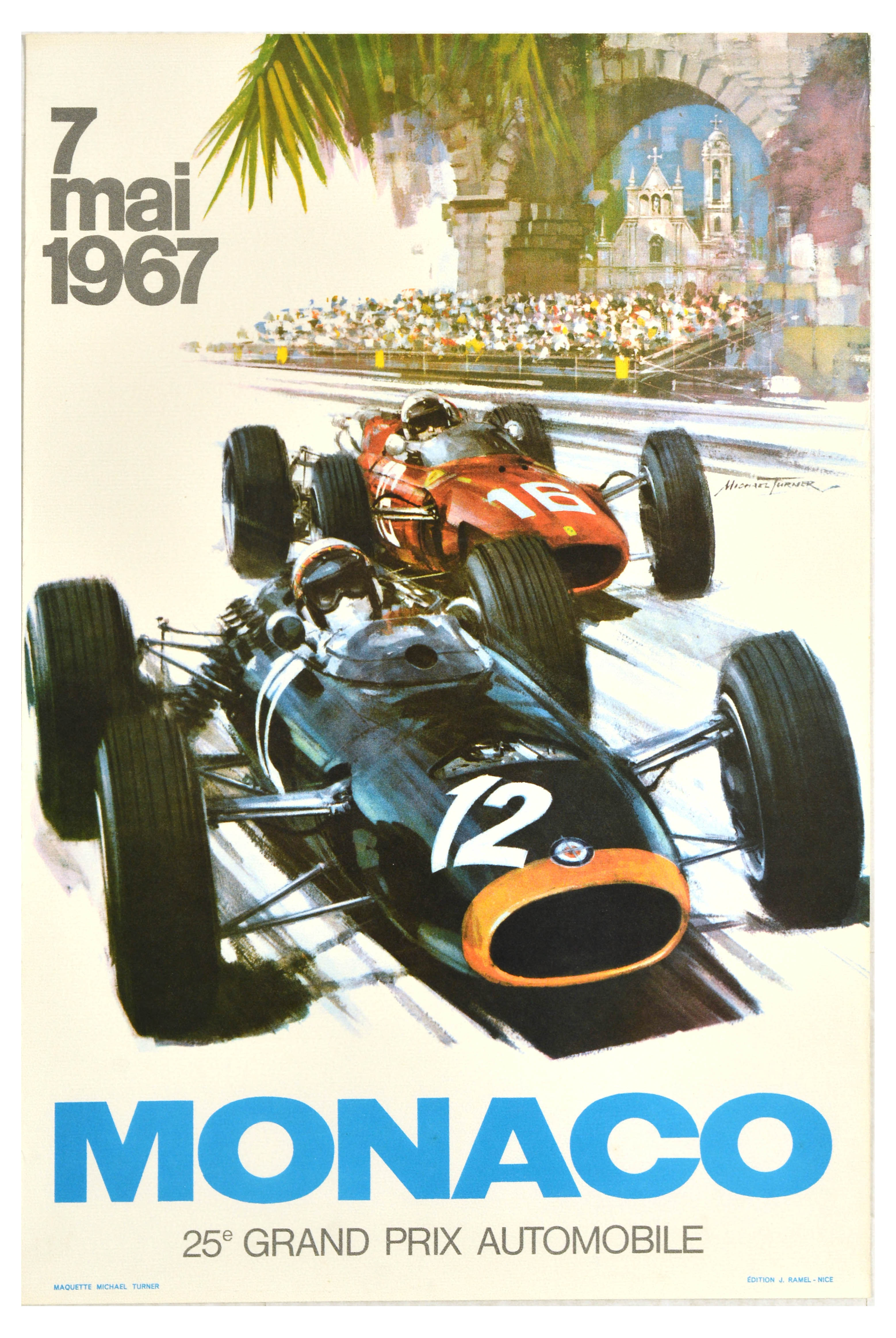 Sport Poster Monaco Grand Prix Formula One Race 1967