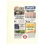 London Underground Poster Evening Standard Update Headlines Frank Dickens