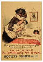 War Poster Emprunt Societe Generale WWI War Loan Bonds Horrors Of War