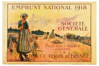 War Poster Emprunt Societe Generale WWI War Bonds Loan French Land