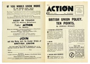 Propaganda Leaflet Action Newspaper Oswald Mosley British Union Of Fascists