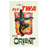 Travel Poster TWA Airline Orient David Klein Buddha