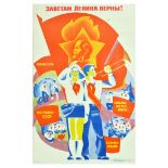 Propaganda Poster Lenin USSR Pioneer Youth Communism Children