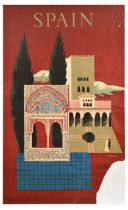 Travel Poster Spain Alhambra Granada Andalusia Villemot