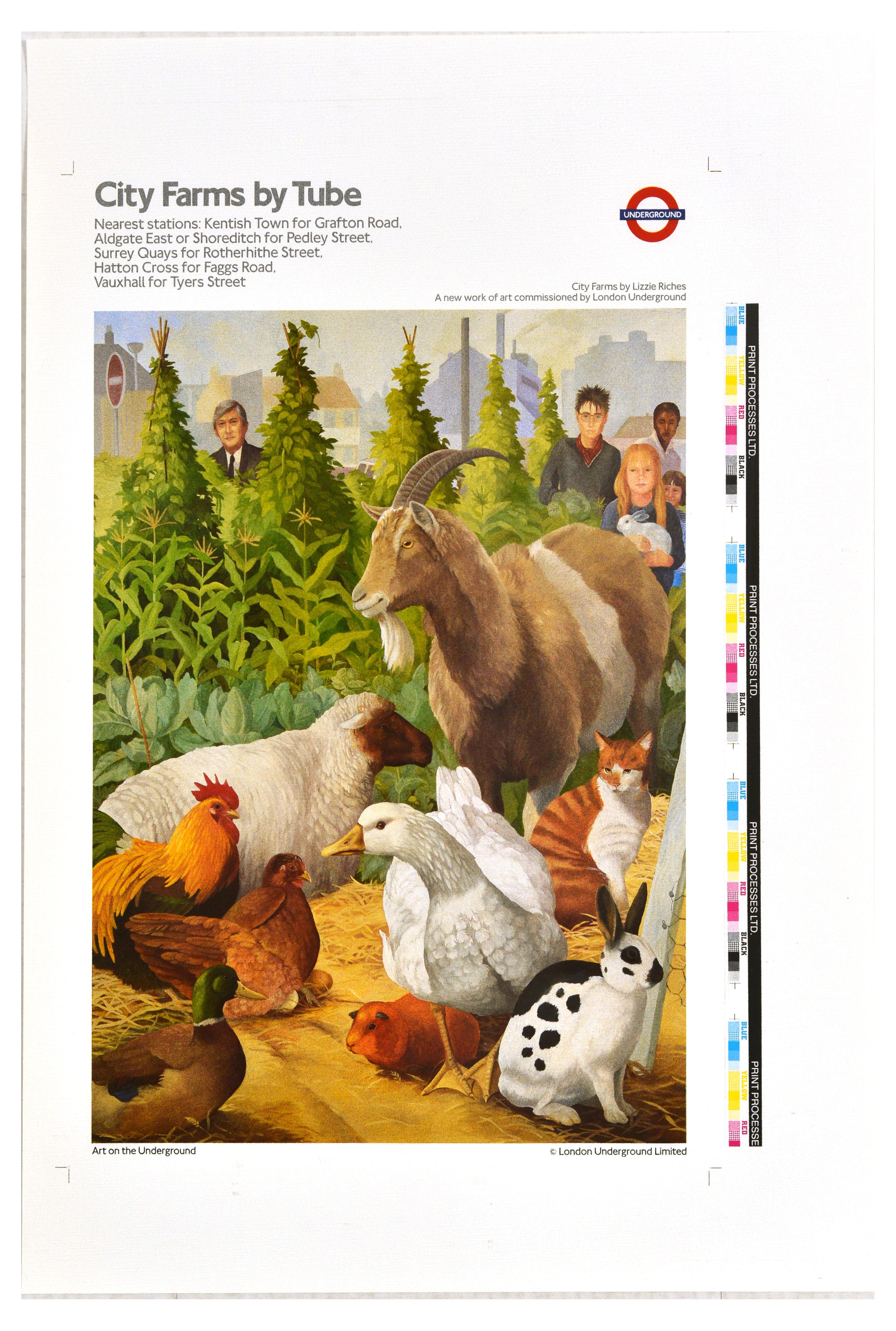 London Underground Poster LT City Farms By Tube Lizzie Riches