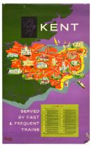 Travel Poster Kent Southern Railway Pictorial Map