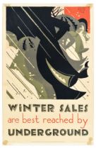 London Underground Poster Art Deco McKnight Kauffer Winter Sales