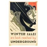 London Underground Poster Art Deco McKnight Kauffer Winter Sales