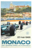 Sport Poster Monaco Grand Prix Formula One F1 1966 Michael Turner