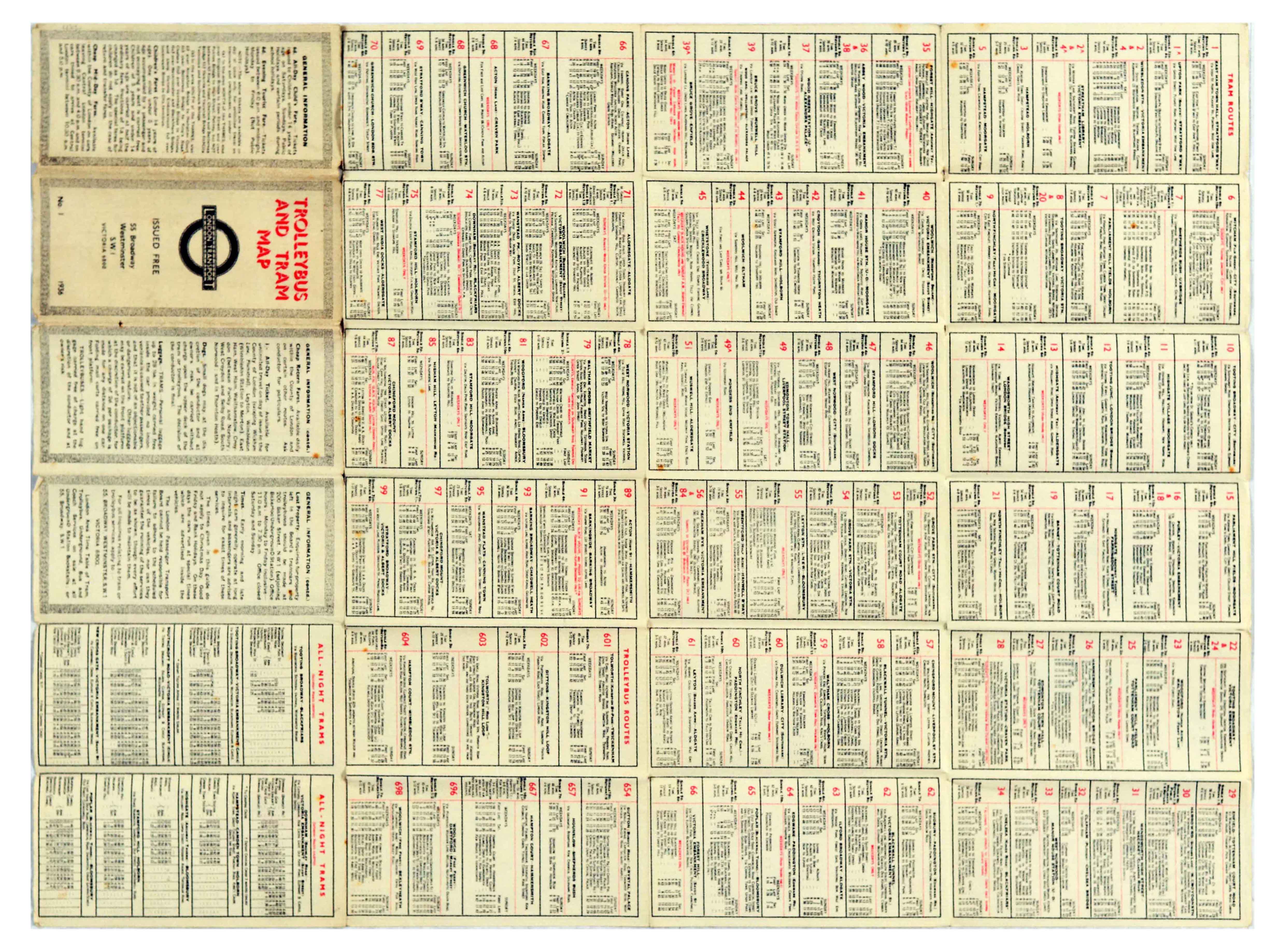 London Underground Set Trolley Bus Tramways Maps Twickenham Teddington - Image 2 of 14