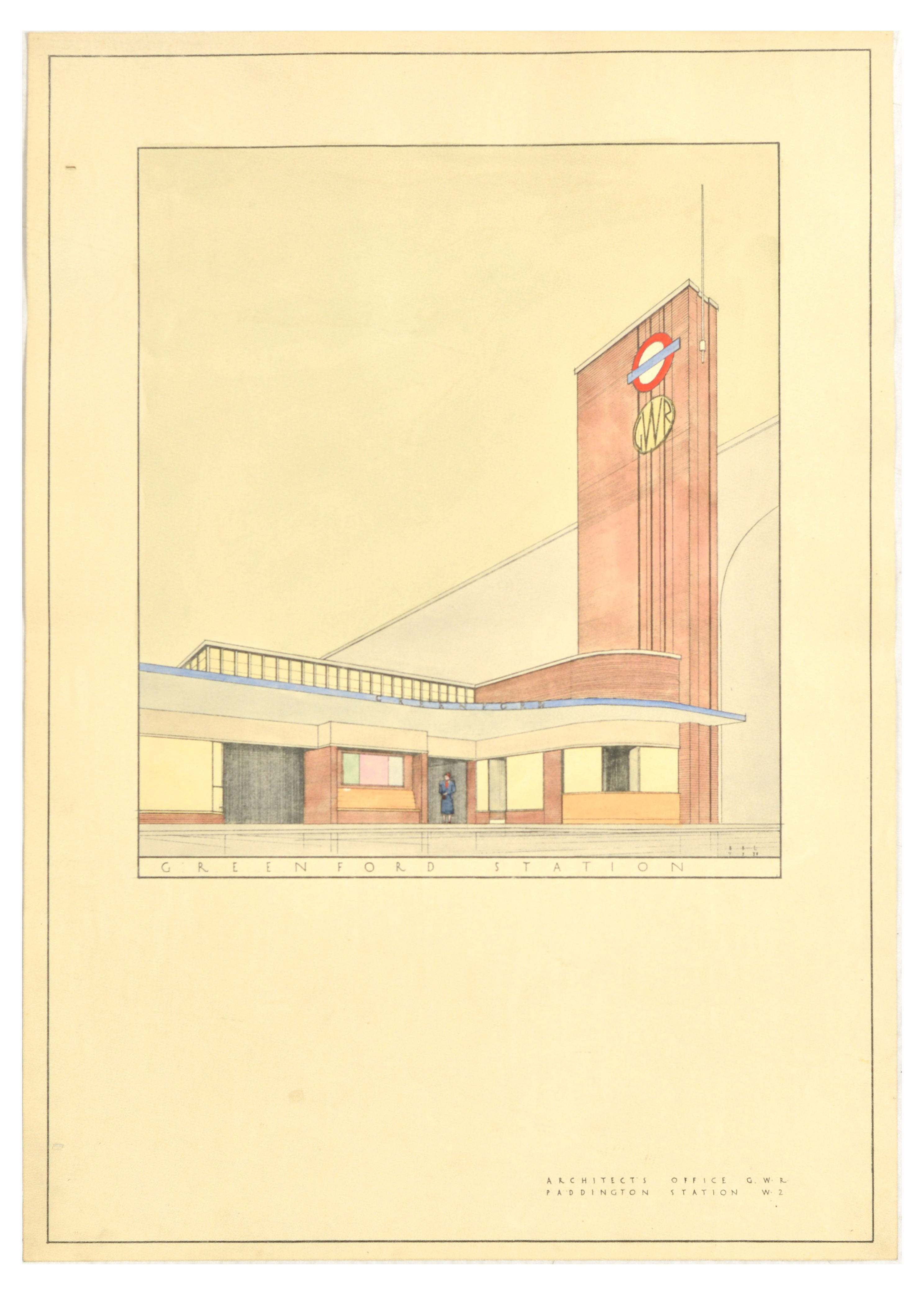 London Underground Poster Greenford Station Art Deco Architecture GWR Brian Lewis