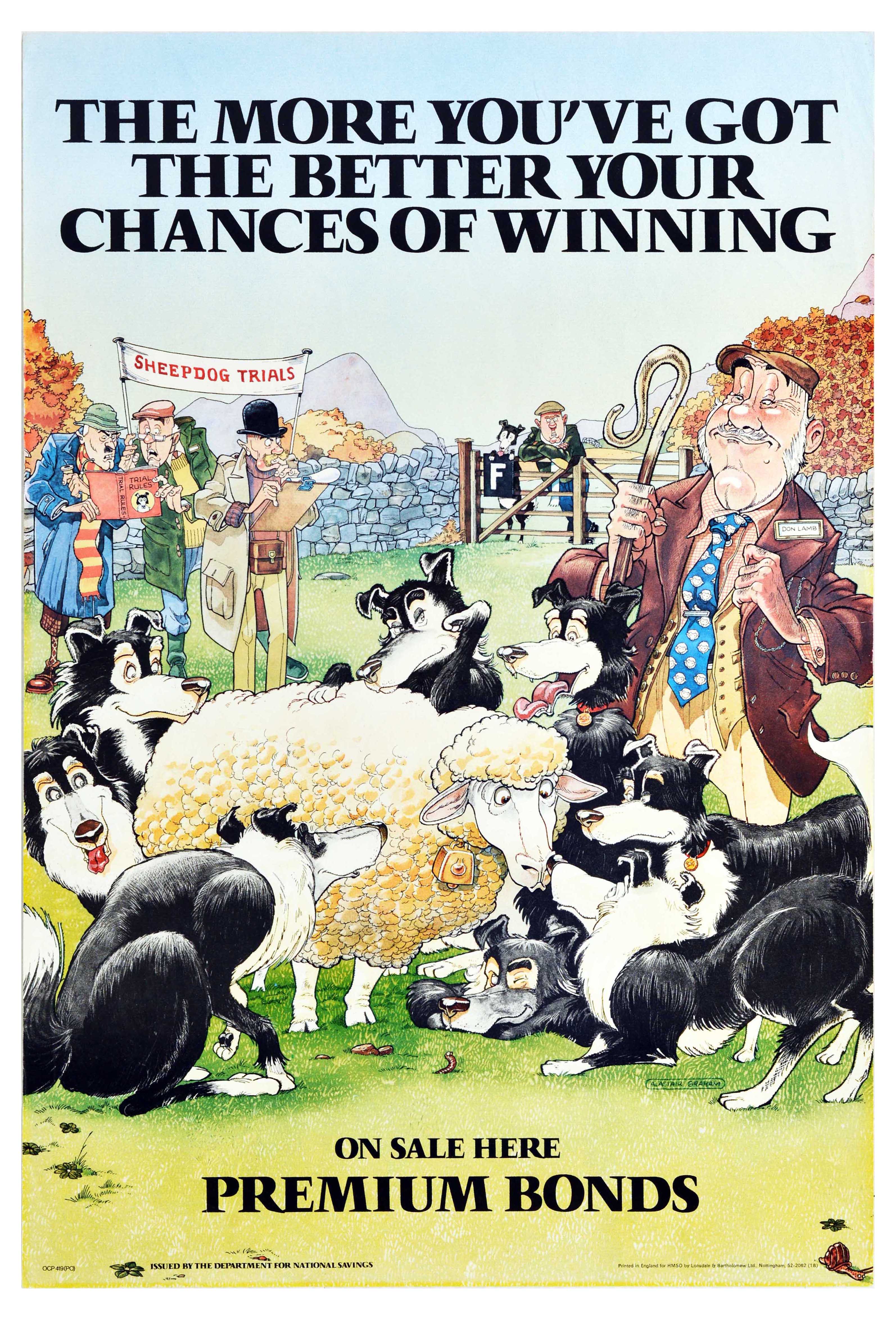 Propaganda Poster Premium Bonds National Savings Sheep Dog