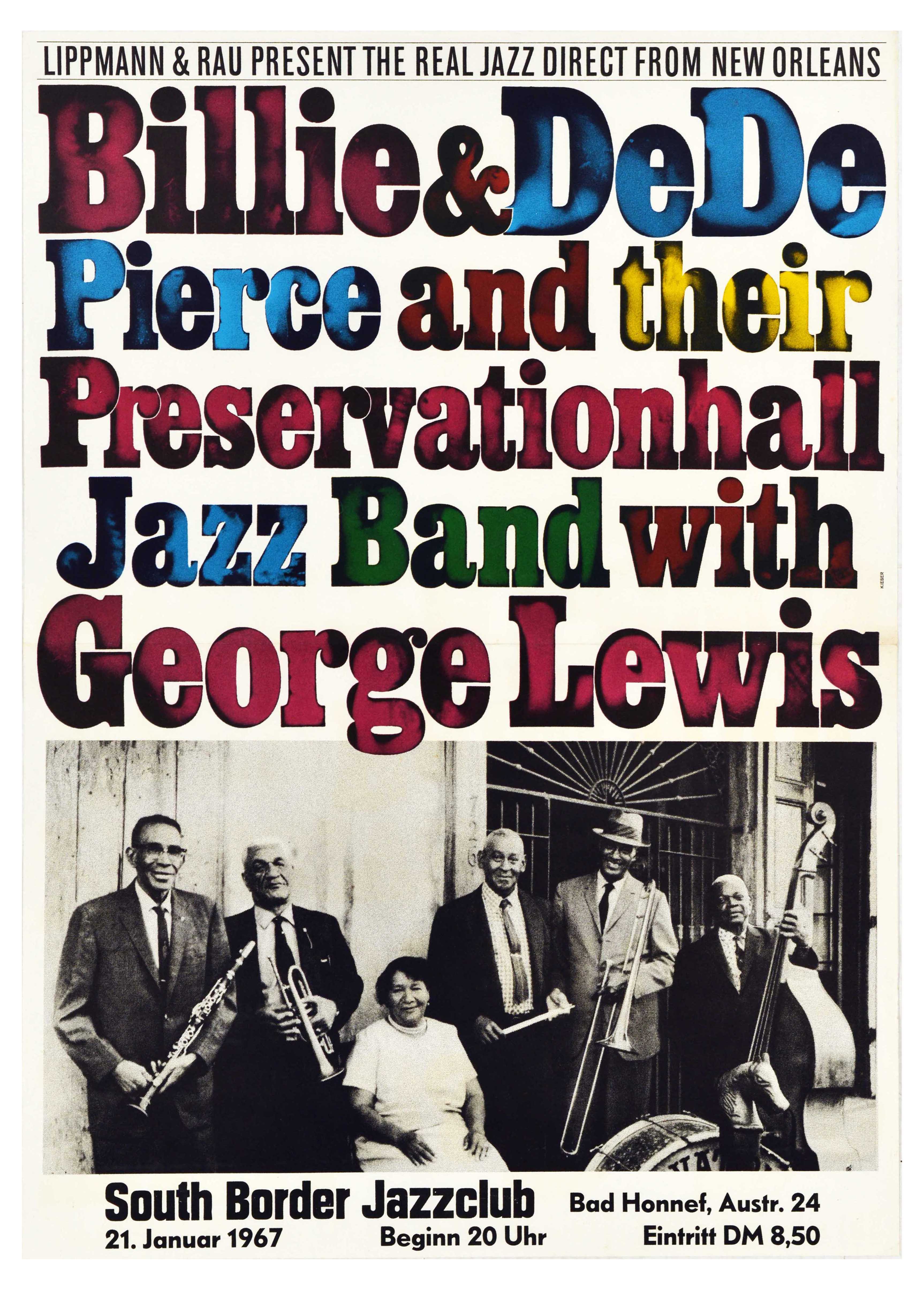 Advertising Poster Billie DeDe Pierce George Lewis Jazz Band Concert