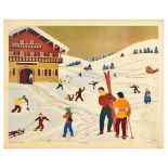 Advertising Poster Hiver Winter Sport Ski France Skiers School Teaching Education Children