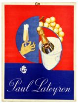 Advertising Poster Paul Lateyron Champagne Art Deco France Alcohol Drink