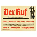 Propaganda Poster Der Kuf NSDAP Hitler Youth Nazi Germany