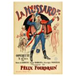 Advertising Poster La Hussarde Hussar Operetta Felix Fourdrain