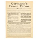 Propaganda Poster Germany Peace Terms WWII British Union Of Fascists