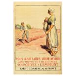 War Poster Emprunt 1917 WWI War Loan Peasant Worker