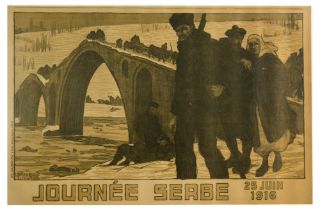 War Poster Journee Serbe Serbia Day WWI France