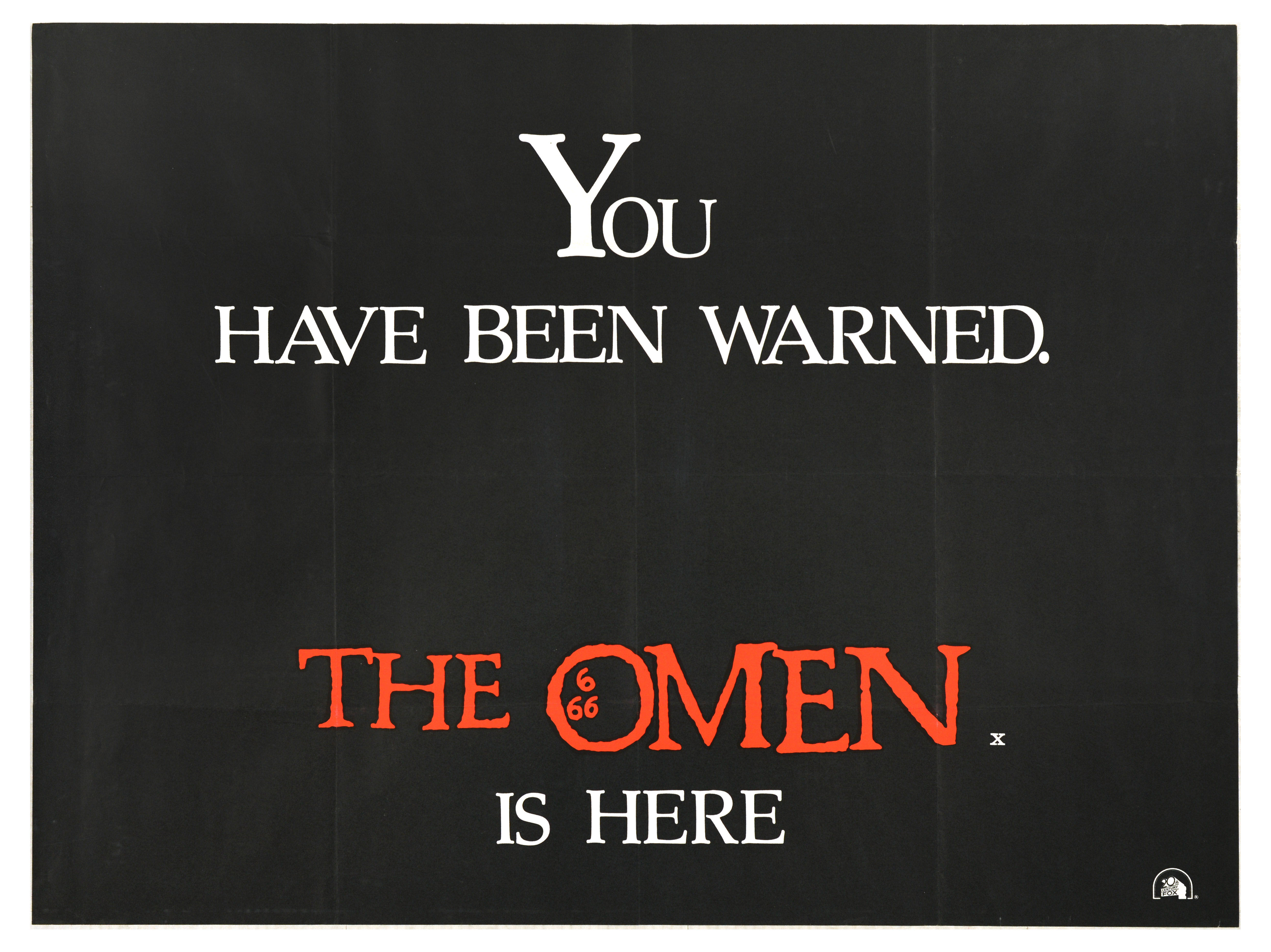 Film Poster The Omen Teaser Quad You Have Been Warned Horror Thriller