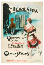 Advertising Poster Teresina French Operetta Oscar Straus Georges Dola