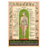 Advertising Poster Medicinal Herbs Homeopathy Heilkrauter Health Medicine