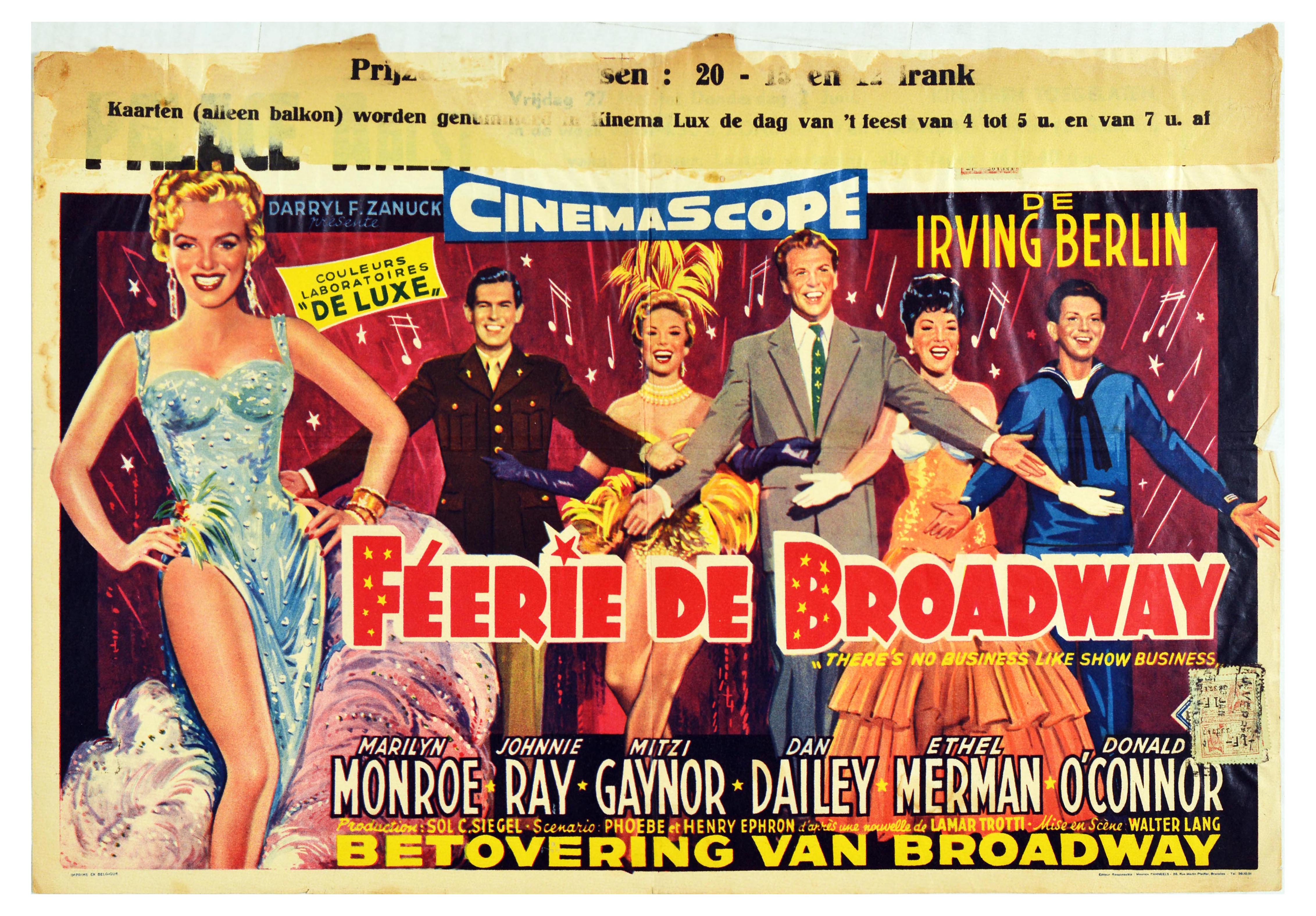 Film Poster There's No Business Like Show Business Marilyn Monroe Feerie De Broadway