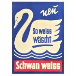 Advertising Poster Schwan Weiss Laundry Detergent Washing Powder