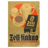 Advertising Poster Zell Kakao Cocoa Art Deco Hartwig Vogel Drink Food