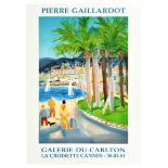 Travel Poster Pierre Gaillardot La Croisette Cannes Sailboat Palm