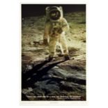 Propaganda Poster Man On Moon Armstrong Aldrin Apollo 11 Space Astronaut