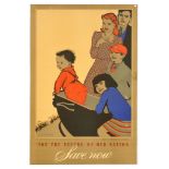 Propaganda Poster Save Now National Savings Family Dowd