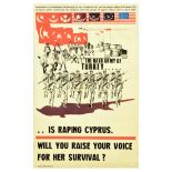 Propaganda Poster NATO Turkey Army Raping Cyprus