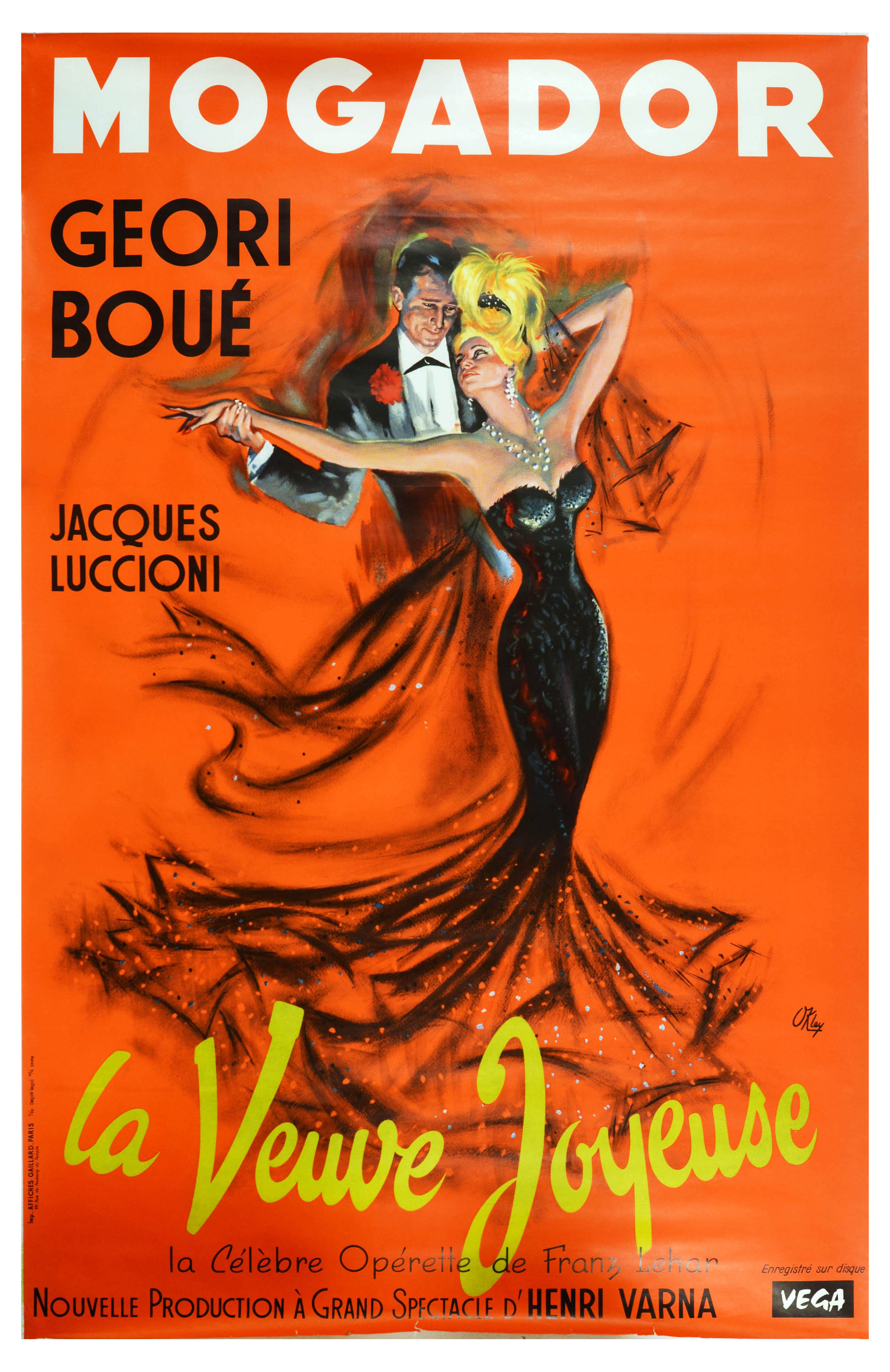 Advertising Poster Set Mogador Veuve Joyeuse Operette OKley Merry Widow